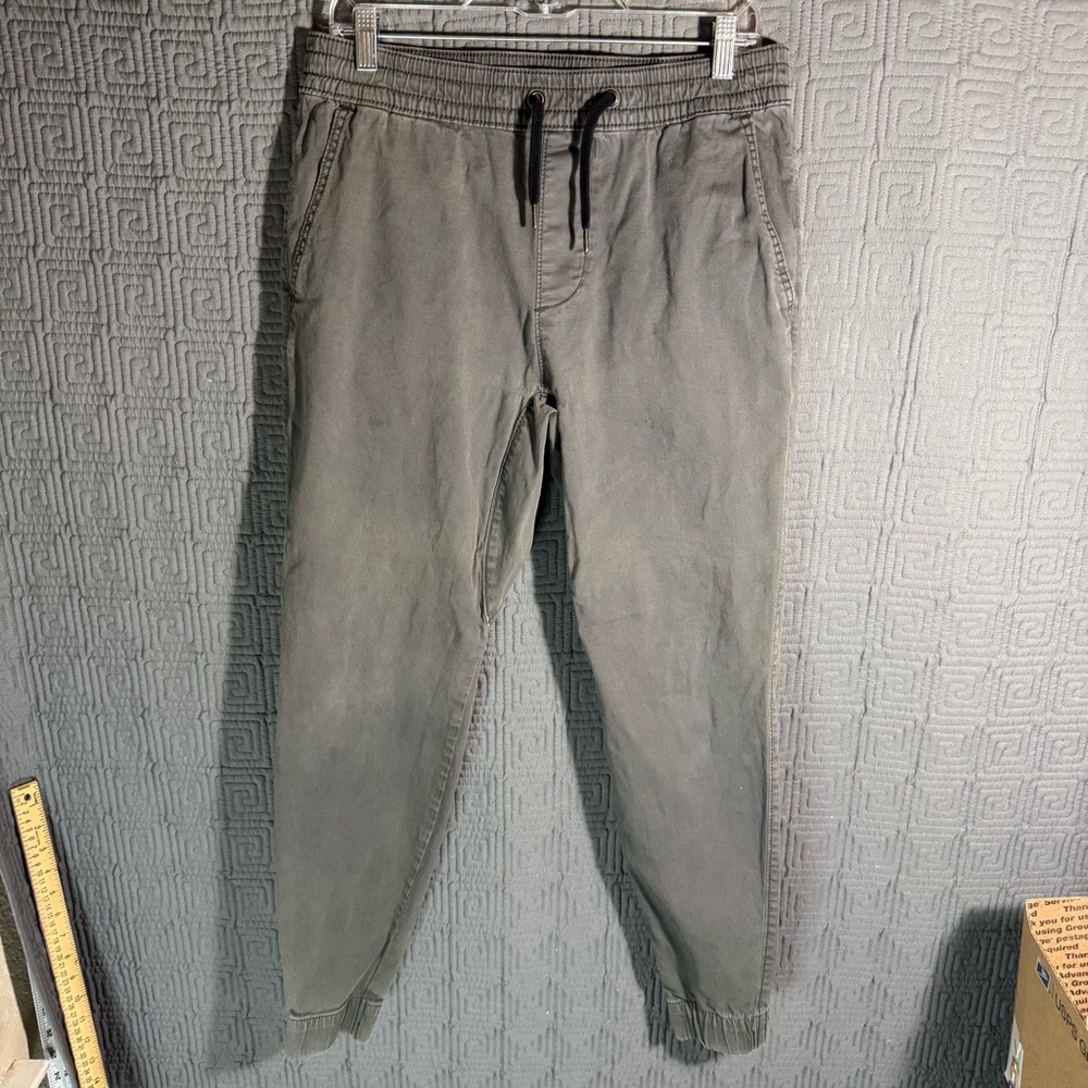 Hollister Jogger Mens Large Gray Grey Elastic Waist Skinny Drawstring